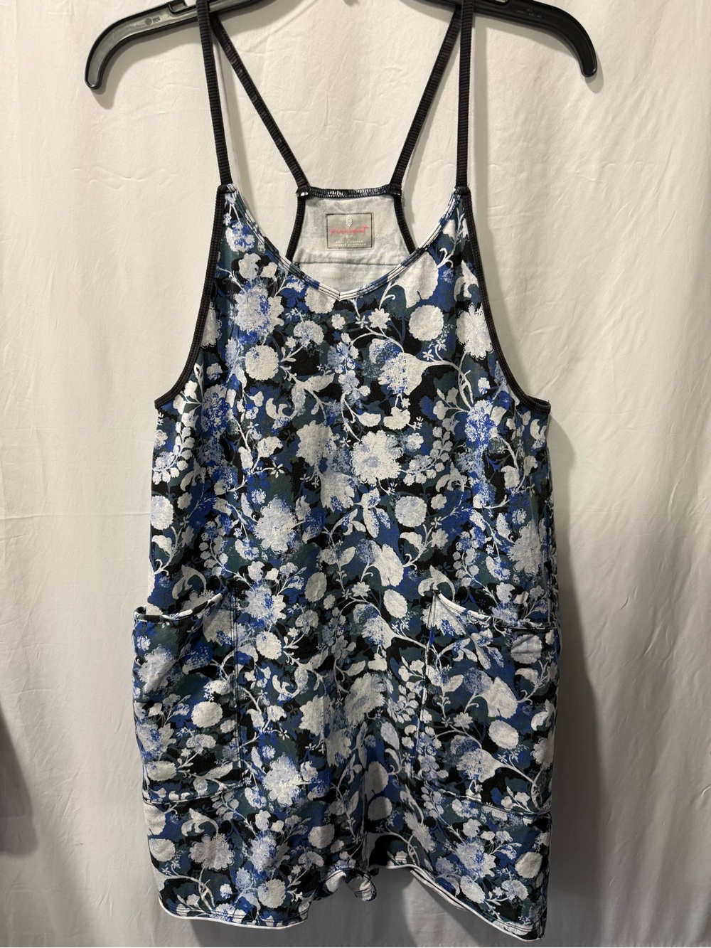 FP Movement by Free People Blue and White Floral Girls One-Piece Romper